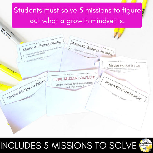 Interactive Growth Mindset Escape Room Class Lesson: Growth vs. Fixed Mindset